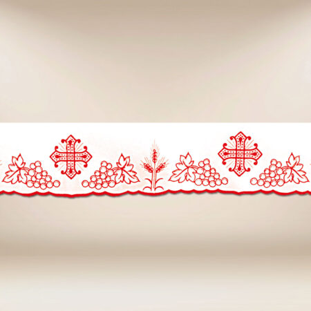Encaje bordado litúrgico rojo