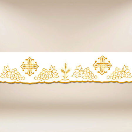 Encaje bordado sacro dorado