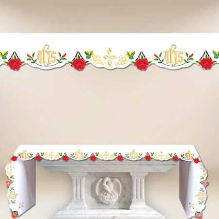 Mantel bordado de altar Rosas