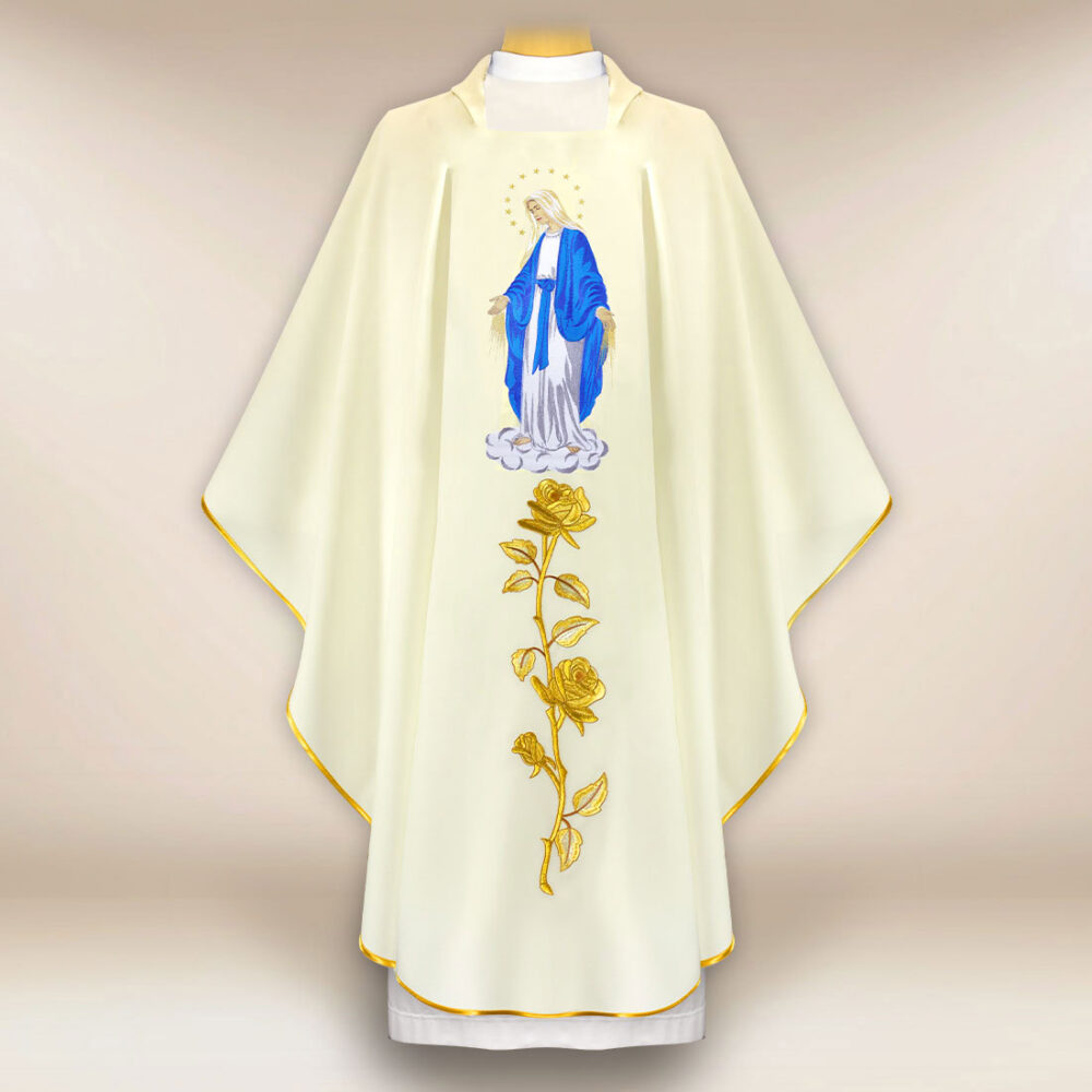 Casulla bordada Madre de Dios Inmaculada