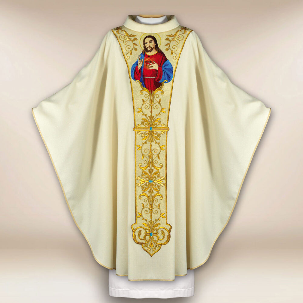 Casulla bordada Corazón de Jesús