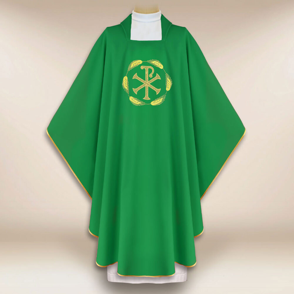 Casulla bordada PX verde