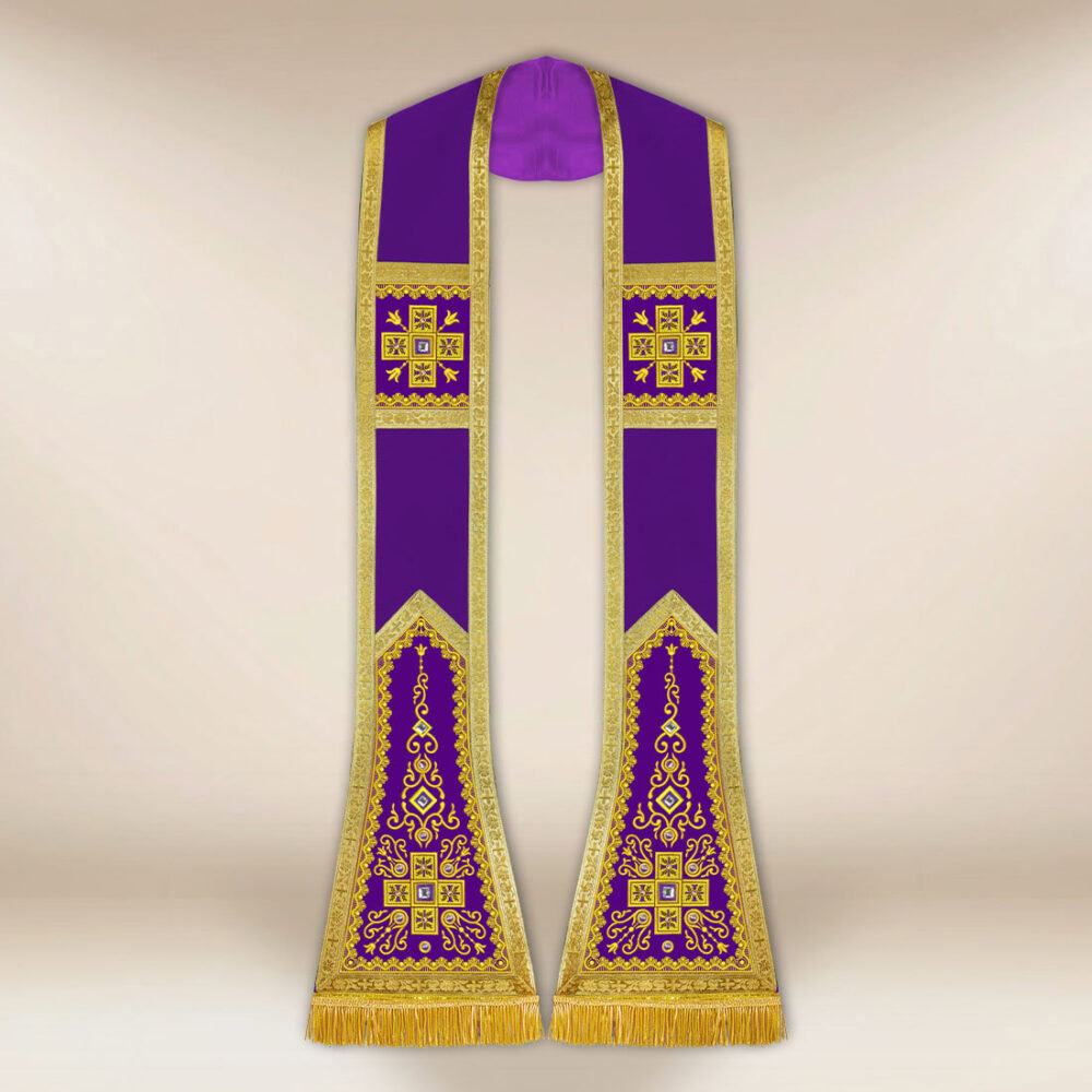 Estola bordada romana morada