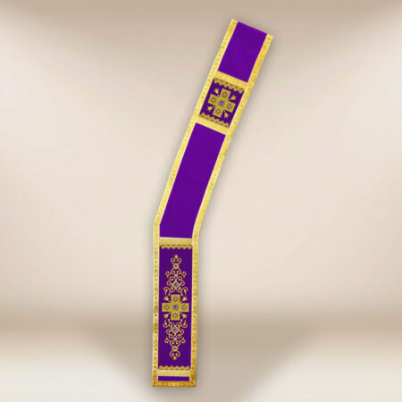 Estola diaconal morada bordada