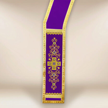 Estola diaconal morada bordada