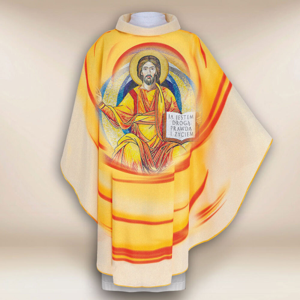 Casulla con la imagen de Jesucristo