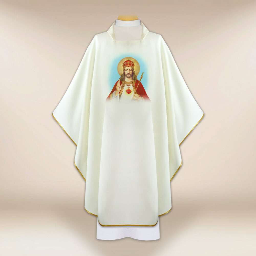Casulla con imagen Cristo Rey