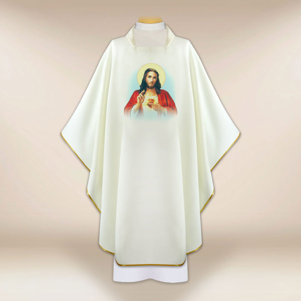 Casulla con imagen Corazón de Jesús