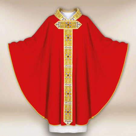 Casulla bordada litúrgica roja