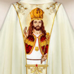 Casulla litúrgica con Cristo Rey