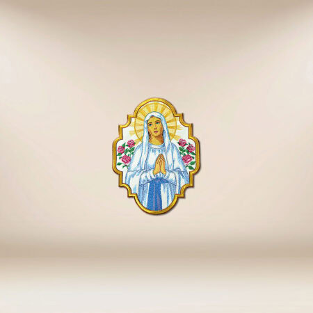 Aplicación bordada Virgen María