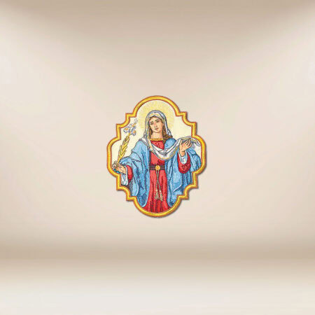 aplicación bordada Virgen María
