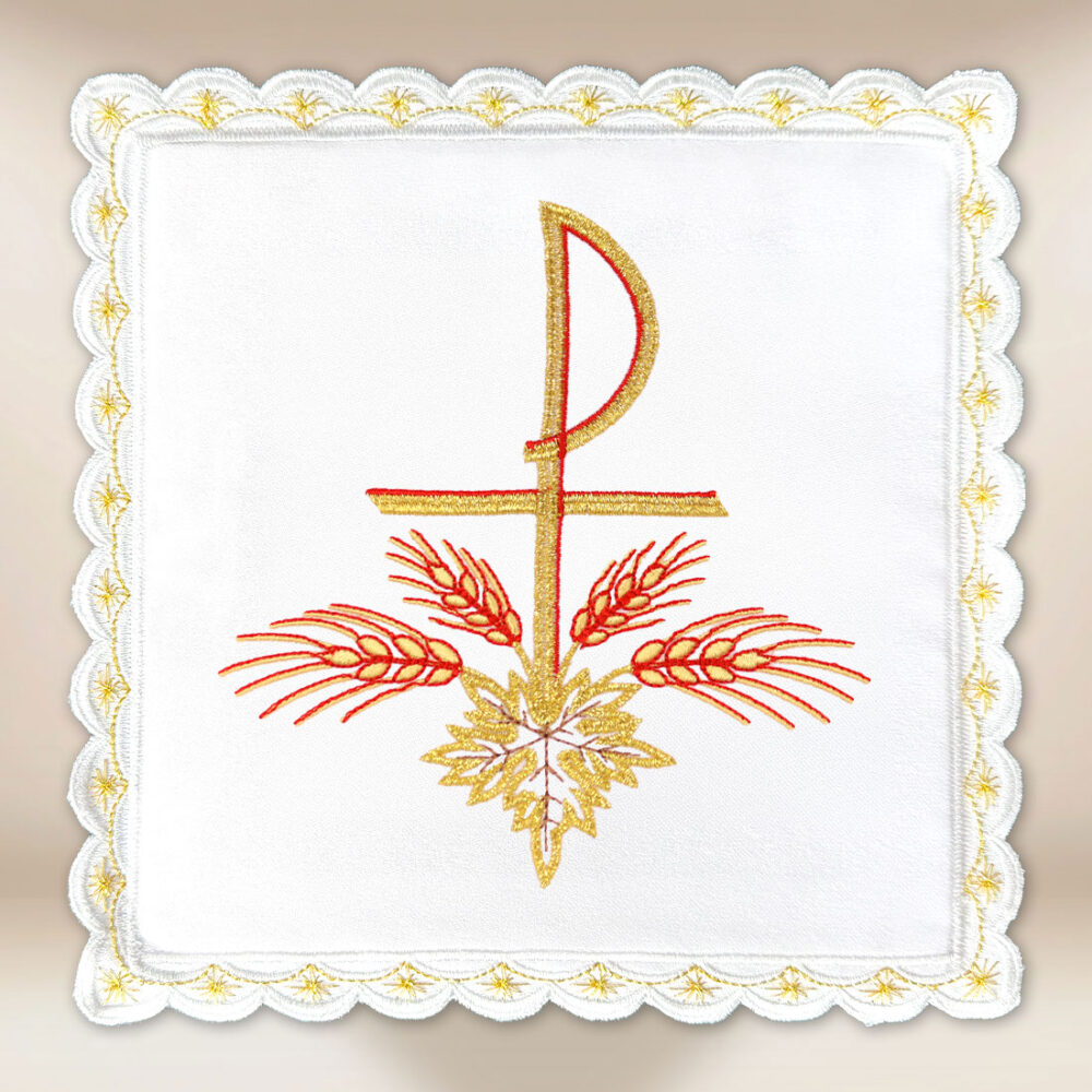 Palka haftowana biała