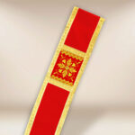 Estola diaconal roja bordada