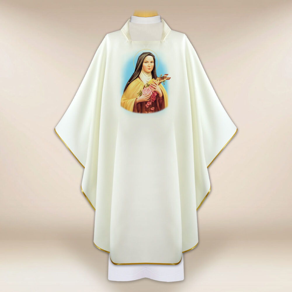 Casulla con imagen de Santa Teresa