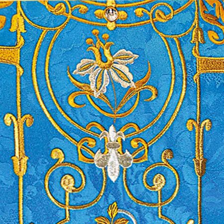 Casulla bordada mariana azul
