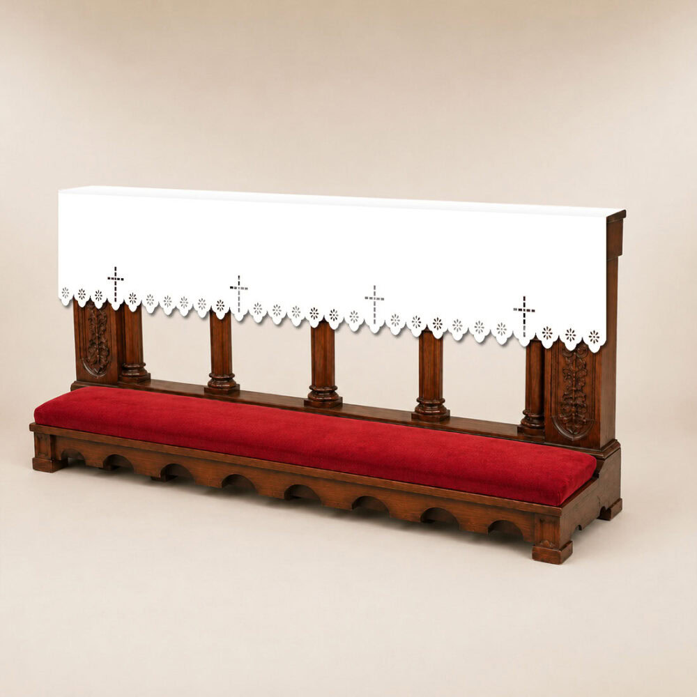 Cubierta de altar calada estilo Richelieu con cruces