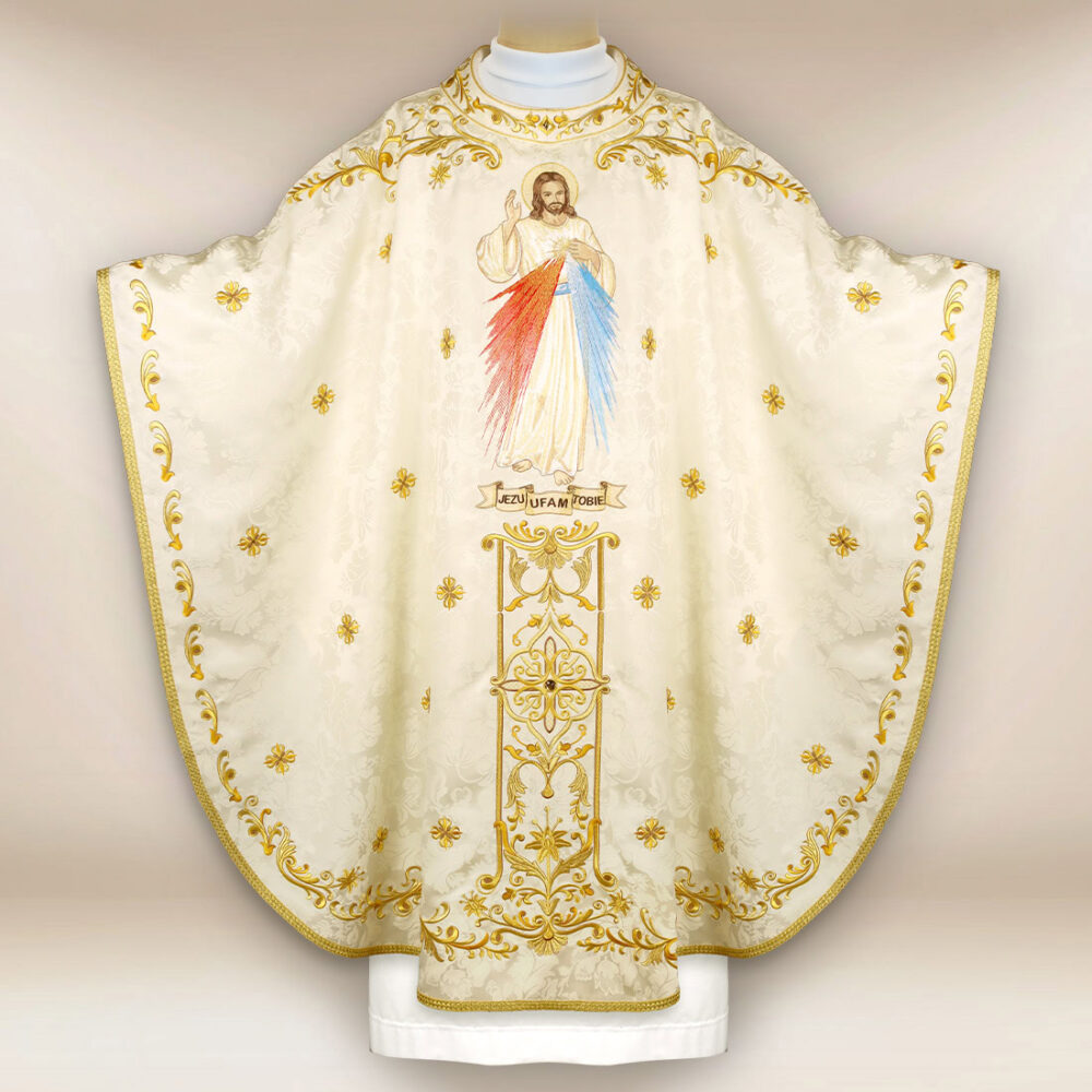 Casulla bordada litúrgica Jesús Misericordioso