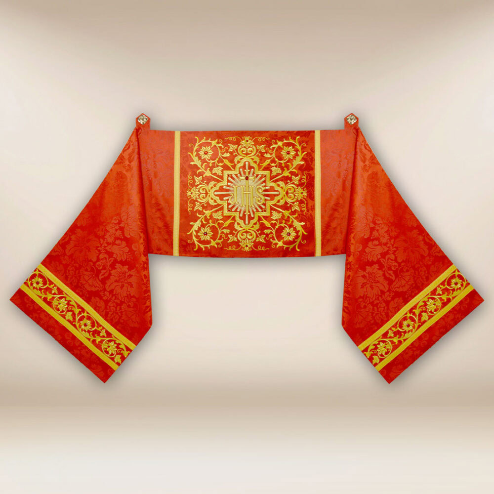 Velo humeral bordado rojo