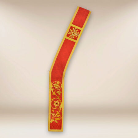Estola bordada diaconal roja