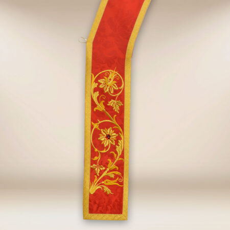 Estola bordada diaconal roja