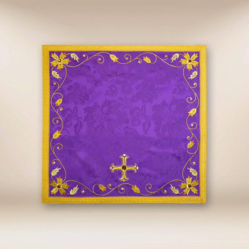 Velo para cáliz morado bordado