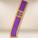 Estola bordada diaconal morada