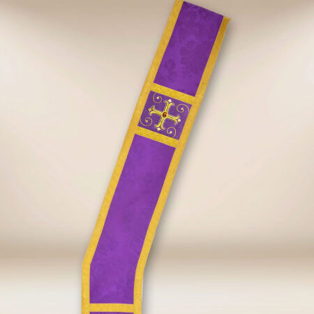 Estola bordada diaconal morada
