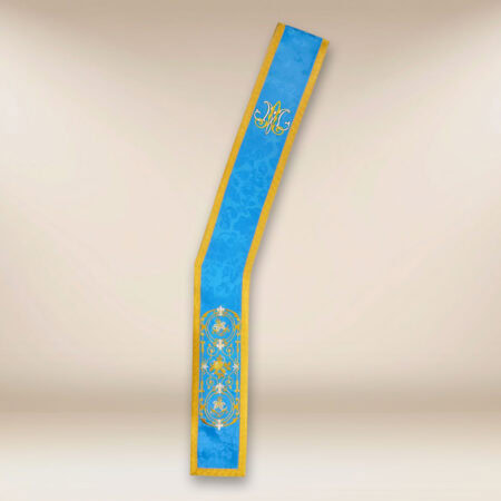 Estola bordada Mariana diáconal azul