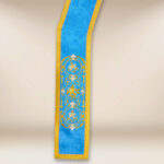 Estola bordada Mariana diáconal azul