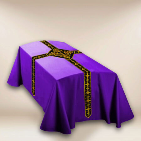 Paño bordado morado para féretro