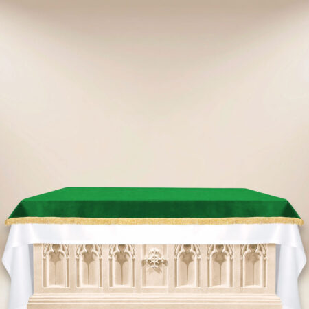 Cubierta de altar de terciopelo verde