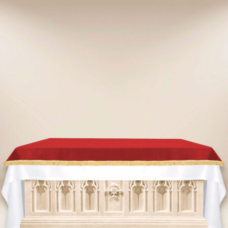 Cubierta de altar de terciopelo roja