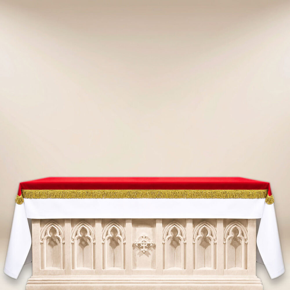 Cubierta de altar de elana roja