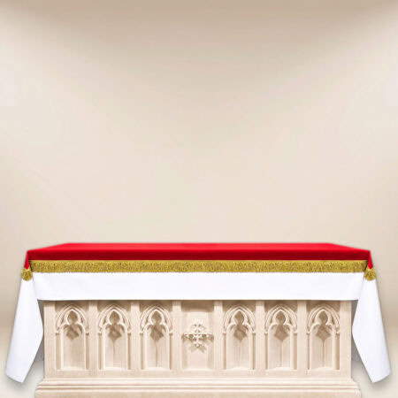 Cubierta de altar de elana roja
