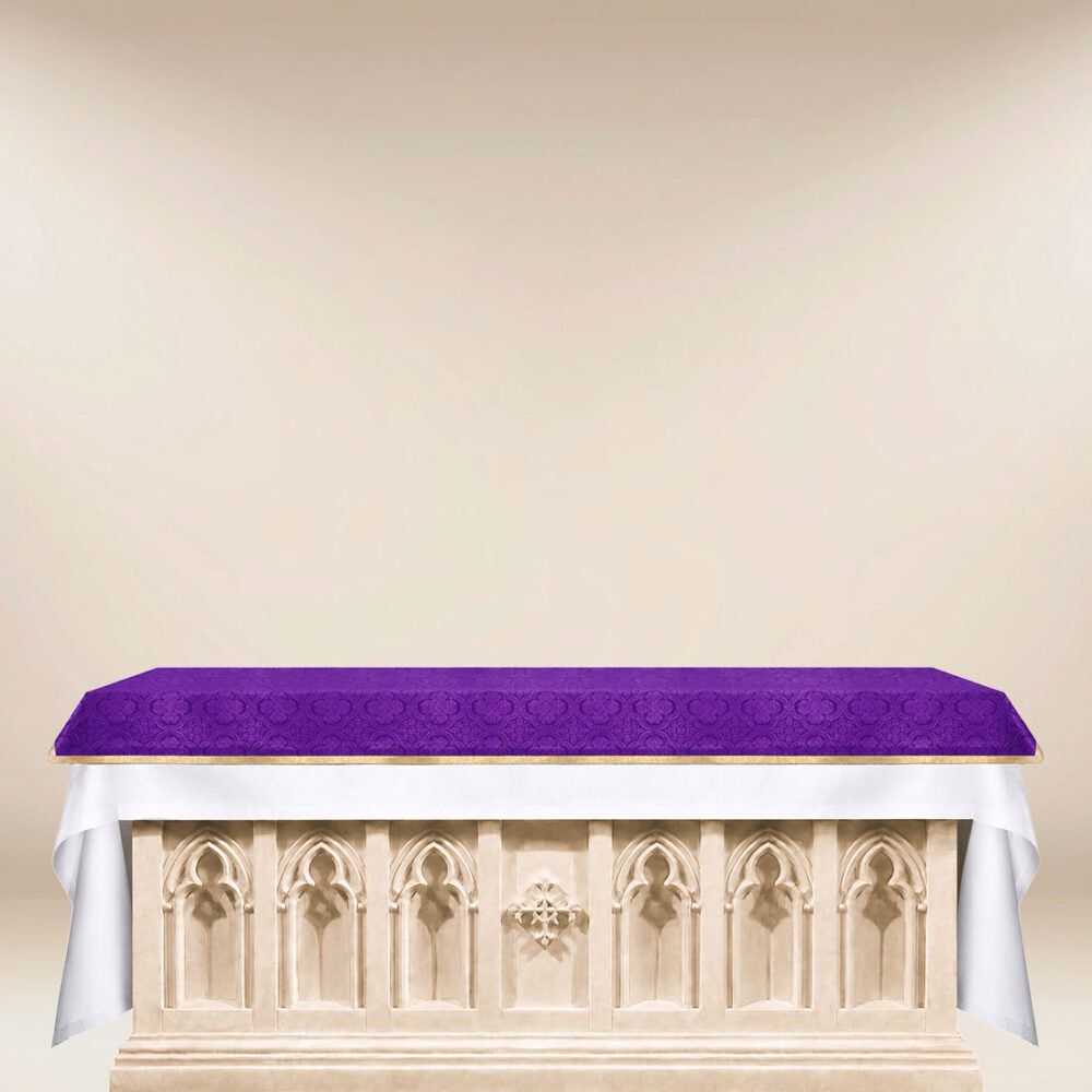 Cubierta de altar de jacquard púrpura