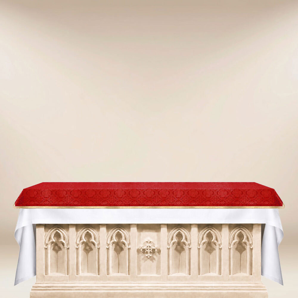 Cubierta de altar de jacquard roja