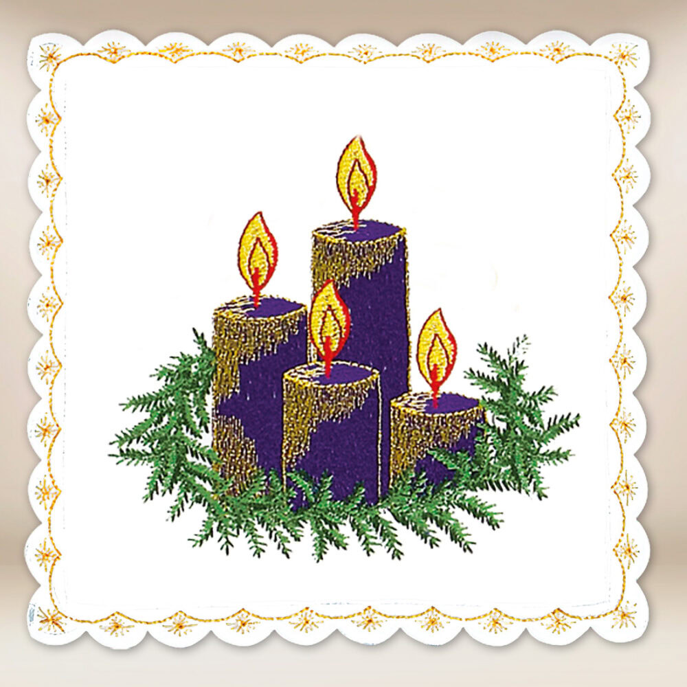 Palka haftowana biała