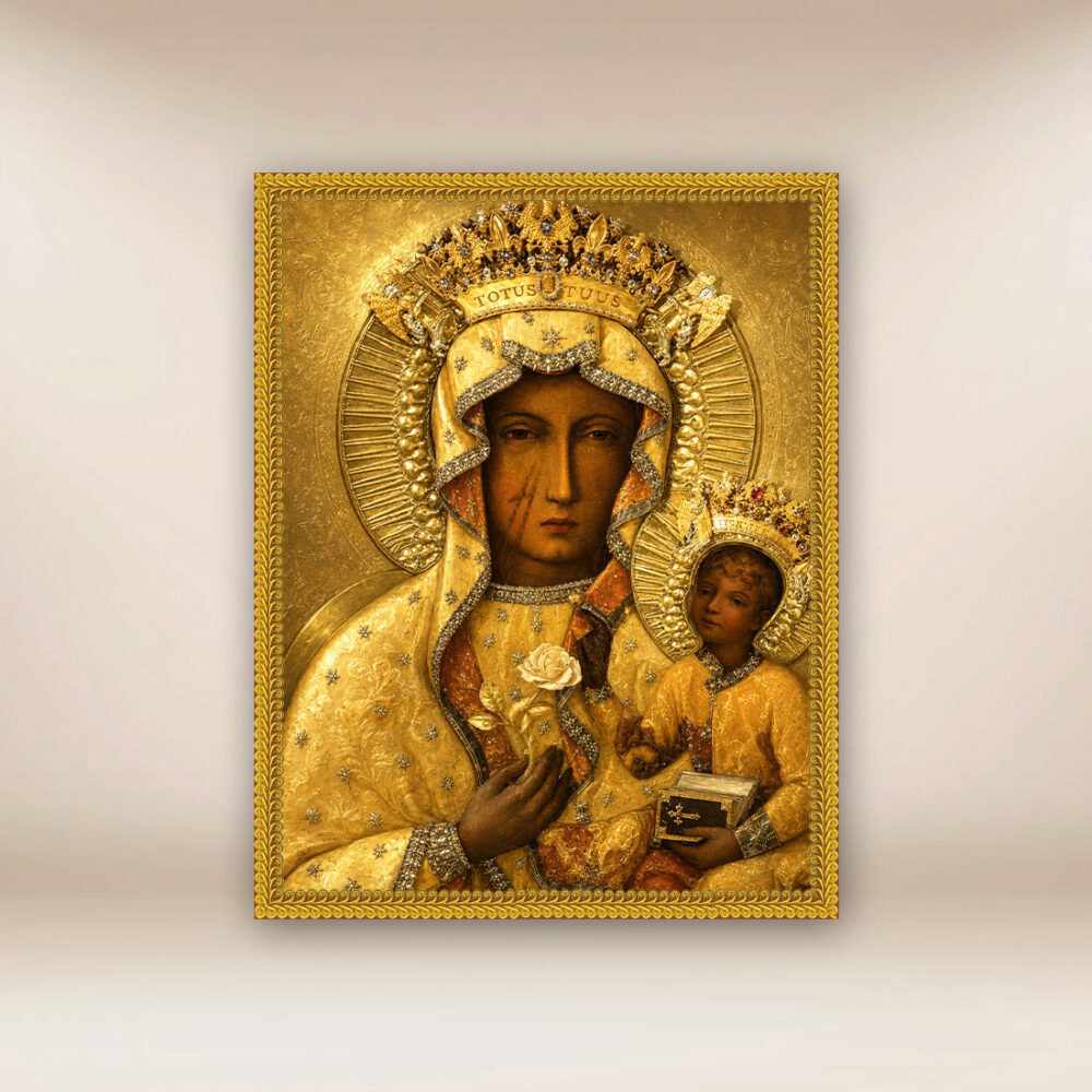 Imagen religiosa sobre tela Virgen María Reina de Polonia