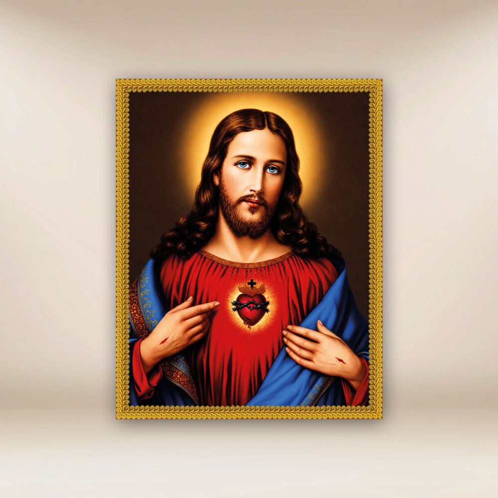 Imagen religiosa sobre tela Sagrado Corazón de Jesús