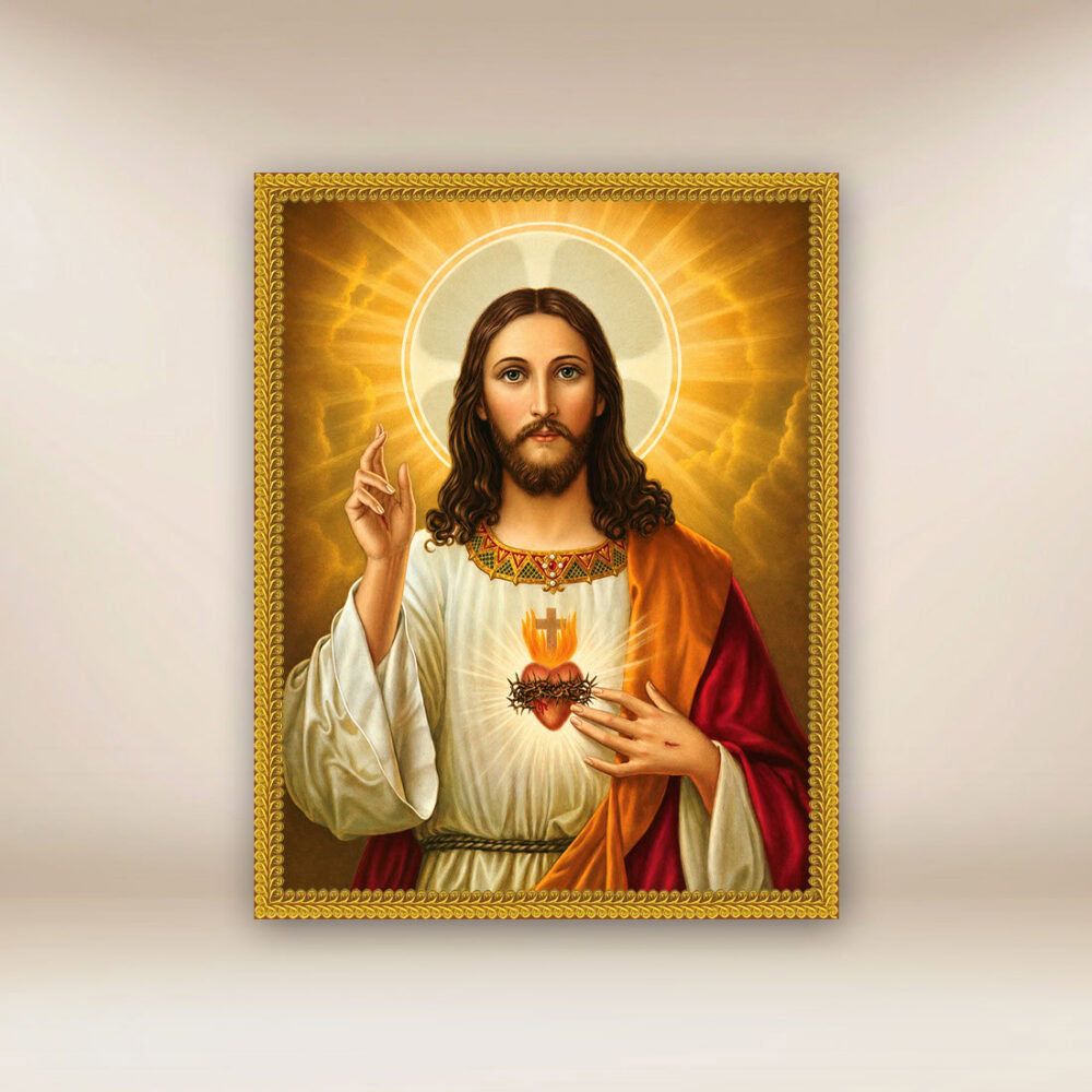 Imagen religiosa sobre tela Sagrado Corazón de Jesús
