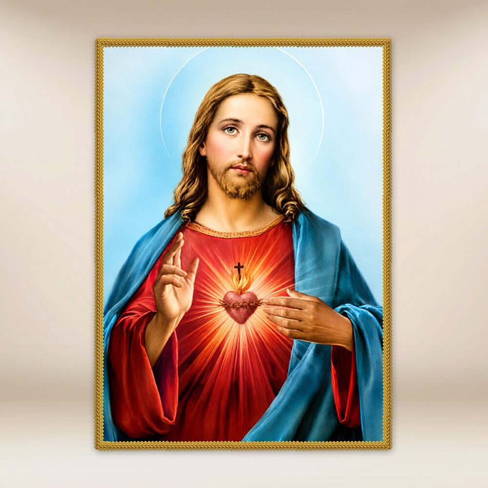 Decoración litúrgica grande con imagen religiosa