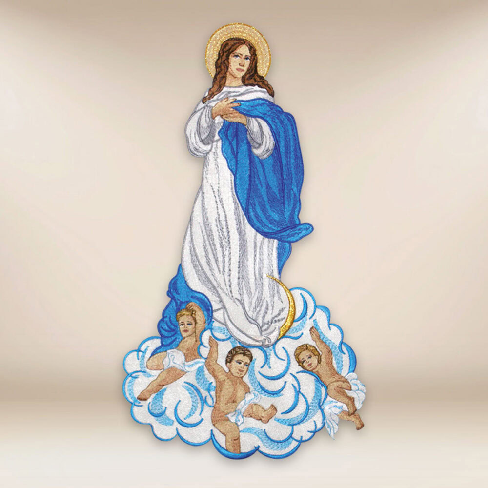 Aplicación bordada Madre de Dios Asunta