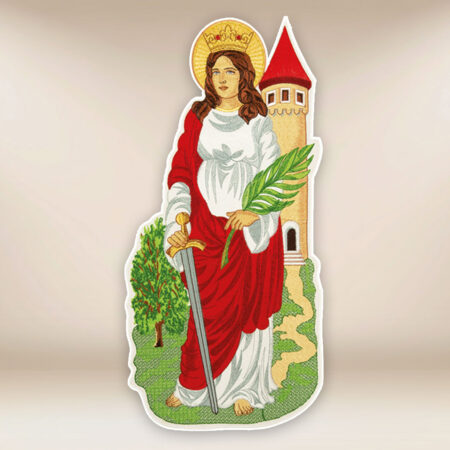 Aplicación bordada San Bárbara