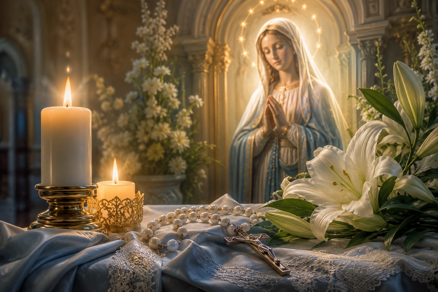 Fiestas marianas 2026: imagen de la Santísima Virgen María durante la celebración de la Asunción del 15 de agosto