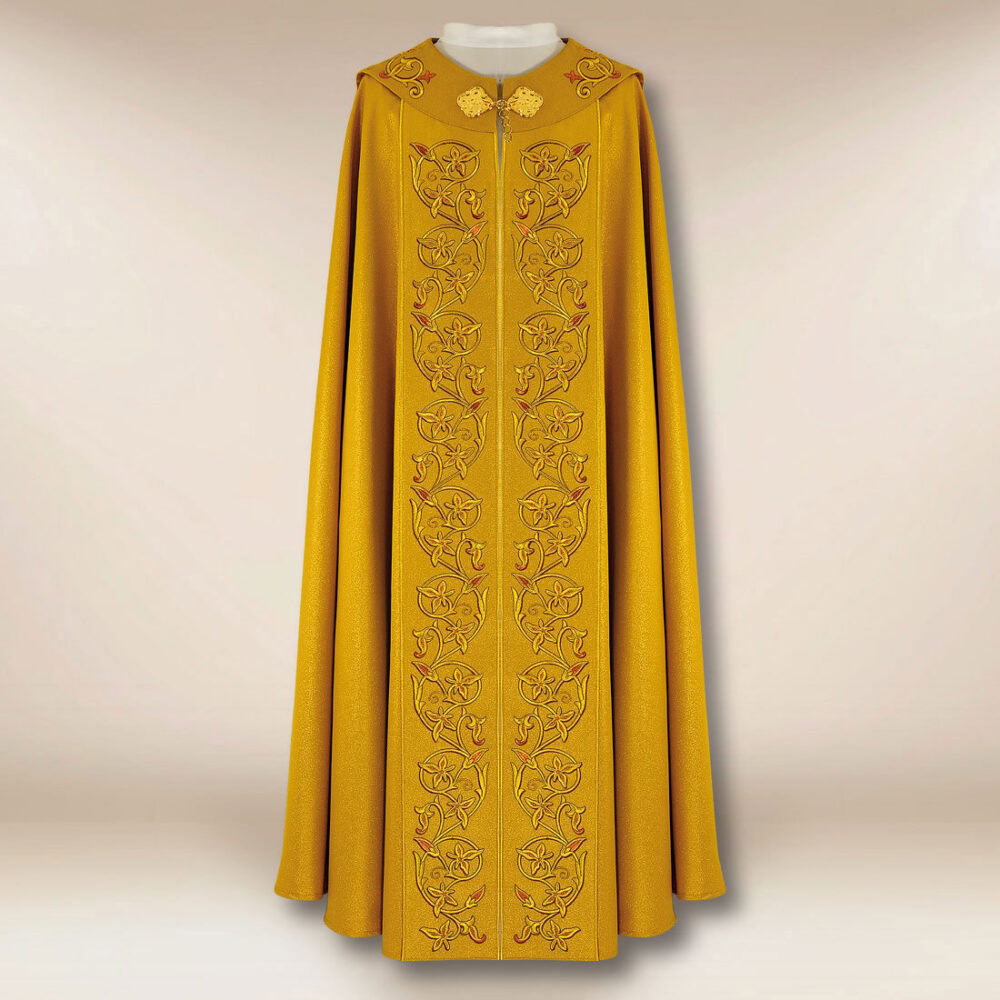 Capa bordada con IHS dorado
