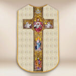 Casulla romana réplica ecru Corazón de Jesús