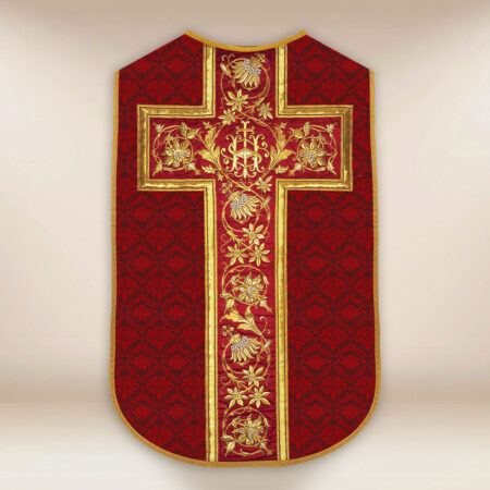 Casulla romana réplica roja IHS