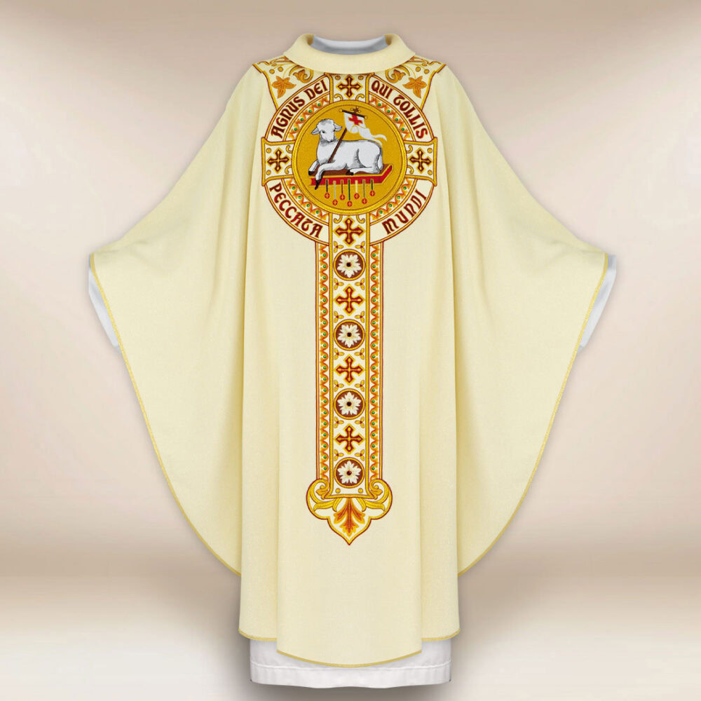 Casulla litúrgica bordada Cordero de Dios