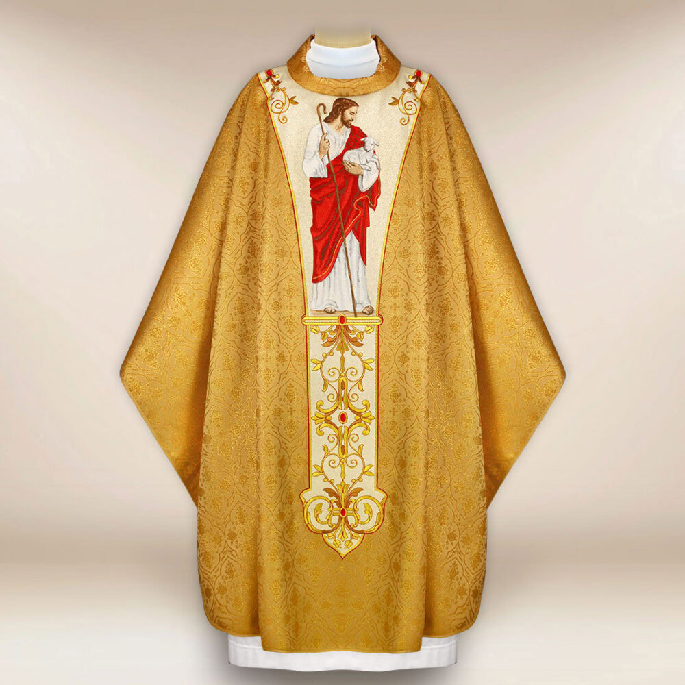 Casulla bordada Jesús Buen Pastor